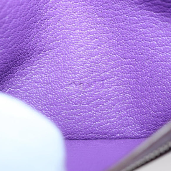 HERMES Bean Soufflé Wallet Shave Purple Auth yk19464V