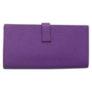 HERMES Bean Soufflé Wallet Shave Purple Auth yk19464V-2