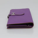 HERMES Bean Soufflé Wallet Shave Purple Auth yk19464V-3