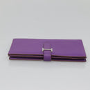 HERMES Bean Soufflé Wallet Shave Purple Auth yk19464V-5
