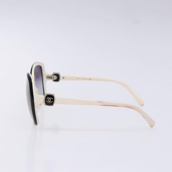 CHANEL Sunglasses plastic White CC Auth yk19466