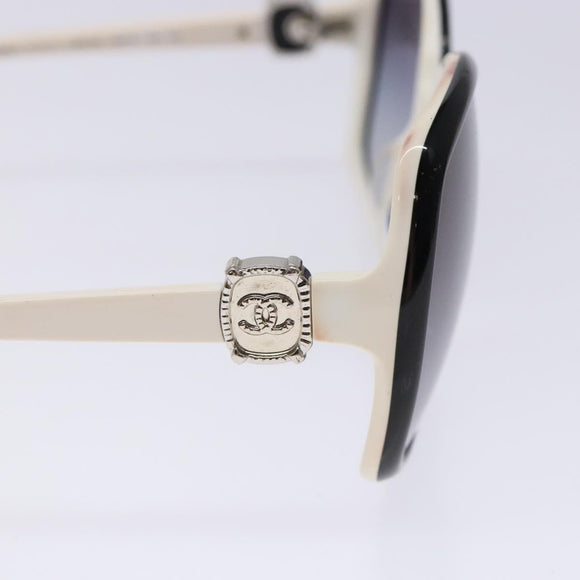 CHANEL Sunglasses plastic White CC Auth yk19466