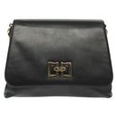 Salvatore Ferragamo Shoulder Bag Leather Black Gold Auth yk19470-13