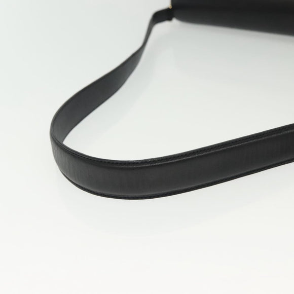 Salvatore Ferragamo Shoulder Bag Leather Black Gold Auth yk19470