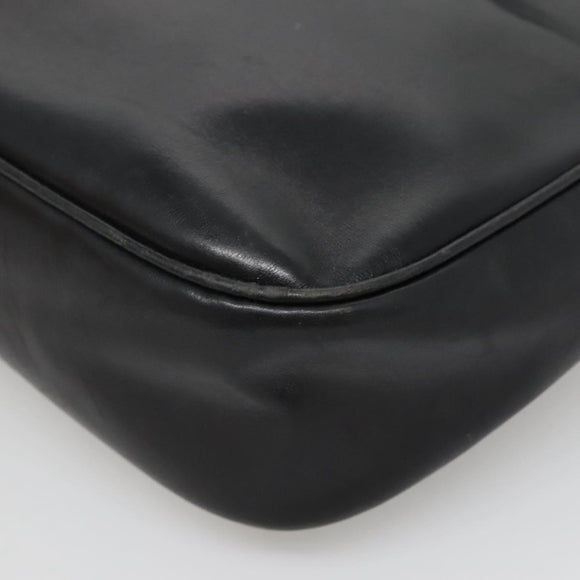 GUCCI Web Sherry Line Shoulder Bag Leather Black Red Green Auth yk19474