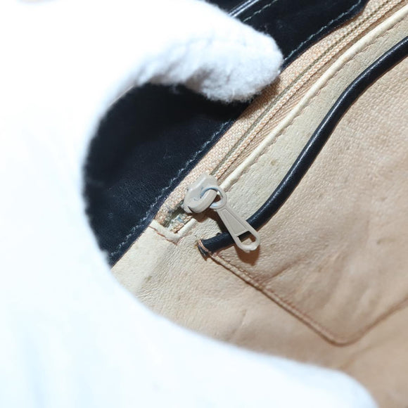 GUCCI Web Sherry Line Shoulder Bag Leather Black Red Green Auth yk19474