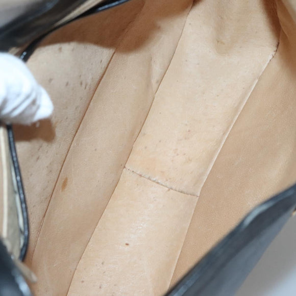 GUCCI Web Sherry Line Shoulder Bag Leather Black Red Green Auth yk19474