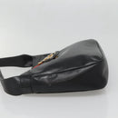GUCCI Web Sherry Line Shoulder Bag Leather Black Red Green Auth yk19474-3