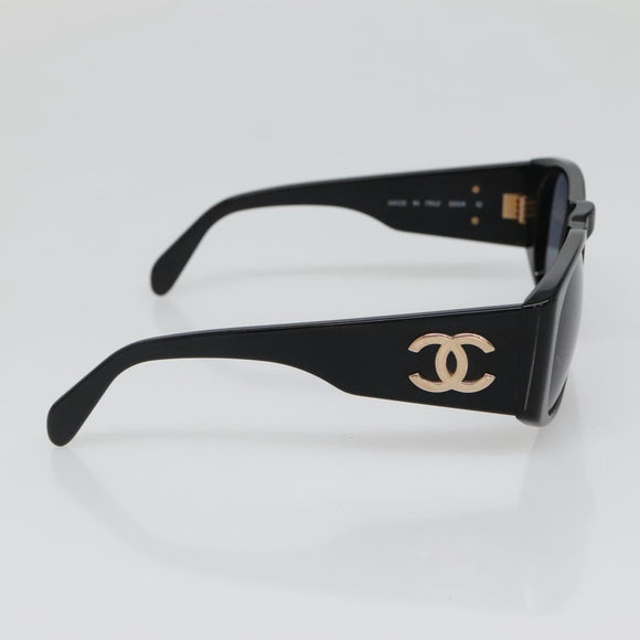 CHANEL Sunglasses plastic Black CC Auth yk19480