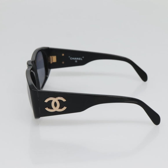CHANEL Sunglasses plastic Black CC Auth yk19480