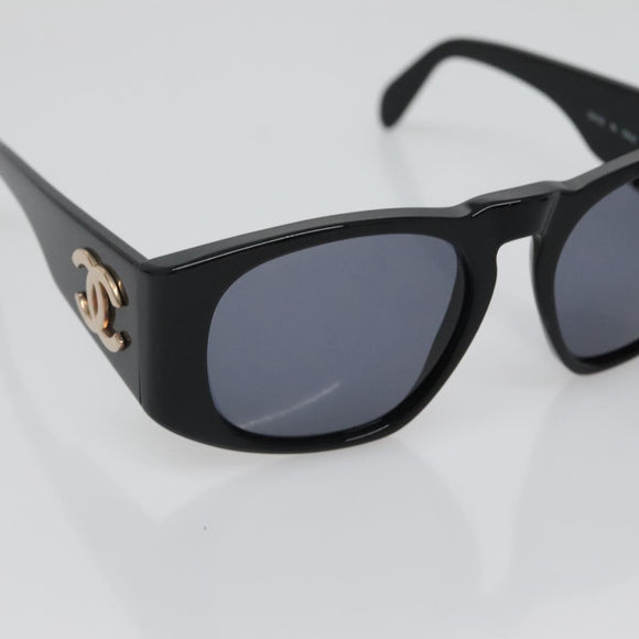 CHANEL Sunglasses plastic Black CC Auth yk19480