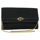 Christian Dior Trotter Canvas Chain Shoulder Bag Black Gold Auth yk19482-1