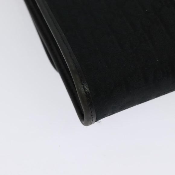 Christian Dior Trotter Canvas Chain Shoulder Bag Black Gold Auth yk19482