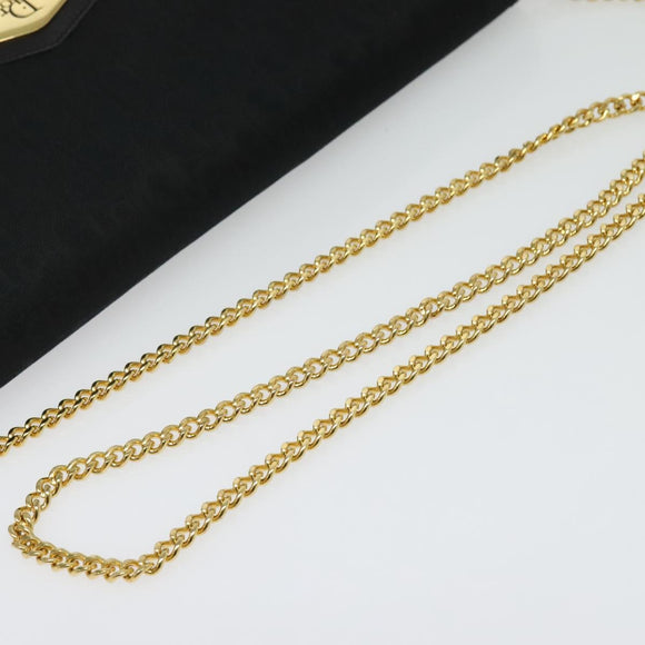 Christian Dior Trotter Canvas Chain Shoulder Bag Black Gold Auth yk19482