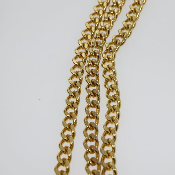 Christian Dior Trotter Canvas Chain Shoulder Bag Black Gold Auth yk19482