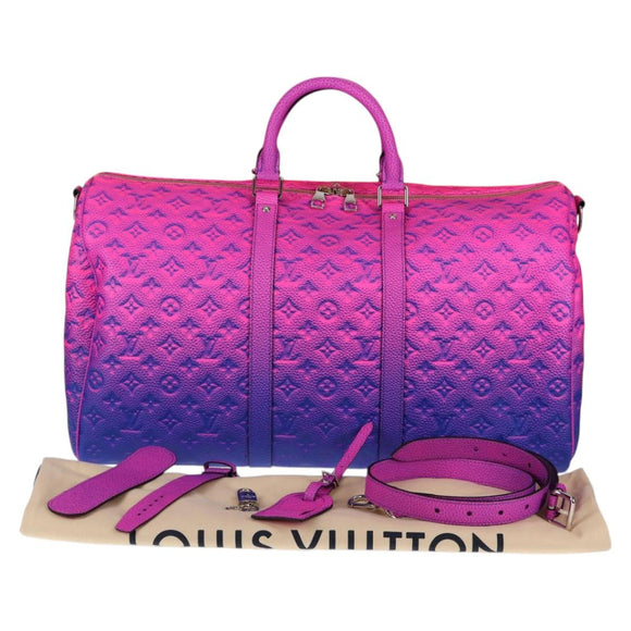 LOUIS VUITTON Taurillon Illusion Keepall Bandouliere 50 Bag M59713 Auth yk19483SM