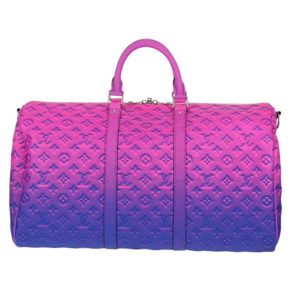 LOUIS VUITTON Taurillon Illusion Keepall Bandouliere 50 Bag M59713 Auth yk19483SM