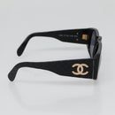 CHANEL Sunglasses plastic Black CC Auth yk19492-4