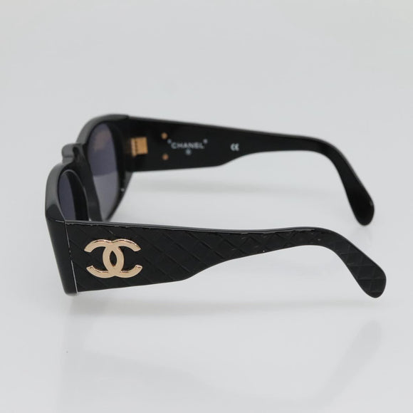 CHANEL Sunglasses plastic Black CC Auth yk19492