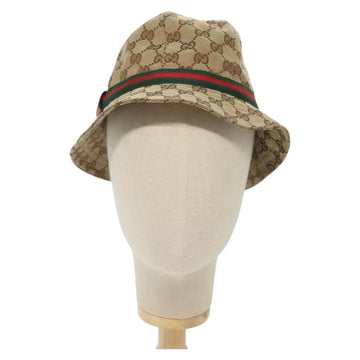 GUCCI GG Canvas Web Sherry Line Hat M Beige Red Green 411790 Auth yk19494 - 0