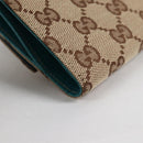 GUCCI Horsebit GG Canvas Wallet Beige Gold 138029 Auth yk19499V-16