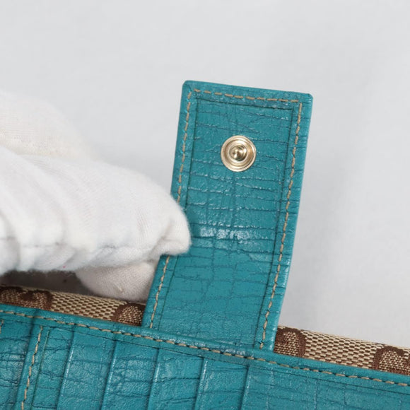 GUCCI Horsebit GG Canvas Wallet Beige Gold 138029 Auth yk19499V