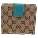 GUCCI Horsebit GG Canvas Wallet Beige Gold 138029 Auth yk19499V-2