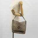 LOEWE Anagram Mya Shoulder Bag Leather Champagne Gold Gold Auth yk19500V-27