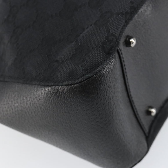 GUCCI GG Canvas Tote Bag Black Silver 115015 Auth yk19501