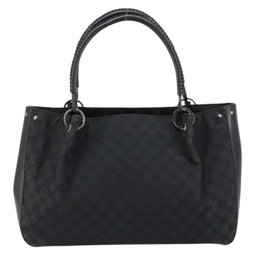 GUCCI GG Canvas Tote Bag Black Silver 115015 Auth yk19501 - 0
