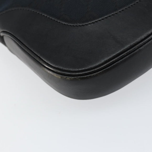 GUCCI GG Canvas Jackie Shoulder Bag Black Silver 001 3306 Auth yk19505