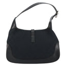 GUCCI GG Canvas Jackie Shoulder Bag Black Silver 001 3306 Auth yk19505-3