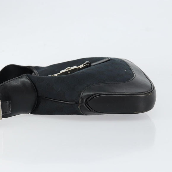 GUCCI GG Canvas Jackie Shoulder Bag Black Silver 001 3306 Auth yk19505