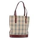 BURBERRY Nova Check Tote Bag Canvas Beige Gold Auth yk19514-1