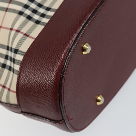 BURBERRY Nova Check Tote Bag Canvas Beige Gold Auth yk19514