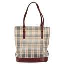 BURBERRY Nova Check Tote Bag Canvas Beige Gold Auth yk19514-13