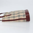 BURBERRY Nova Check Tote Bag Canvas Beige Gold Auth yk19514-4