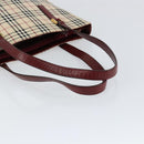 BURBERRY Nova Check Tote Bag Canvas Beige Gold Auth yk19514-7