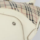 BURBERRY Nova Check Hand Bag Canvas Beige Auth yk19515-12