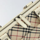 BURBERRY Nova Check Hand Bag Canvas Beige Auth yk19515-15