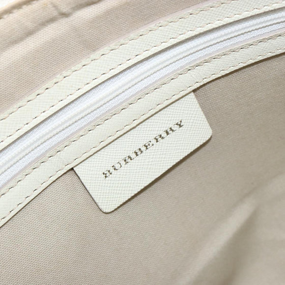 BURBERRY Nova Check Hand Bag Canvas Beige Auth yk19515