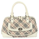 BURBERRY Nova Check Hand Bag Canvas Beige Auth yk19515-2