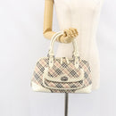 BURBERRY Nova Check Hand Bag Canvas Beige Auth yk19515-23