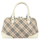 BURBERRY Nova Check Hand Bag Canvas Beige Auth yk19515-3