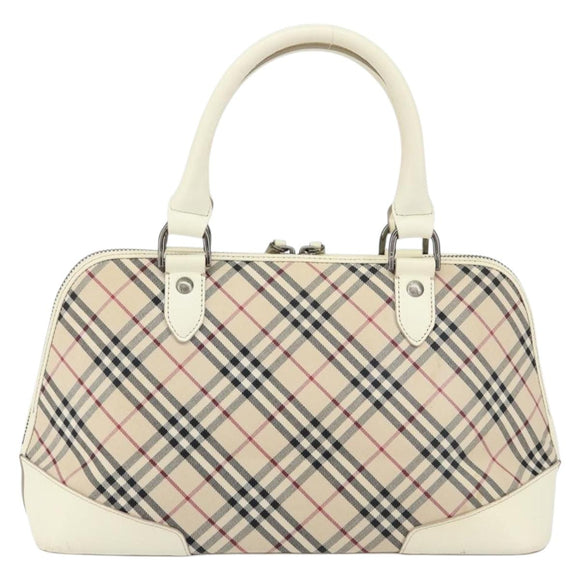 BURBERRY Nova Check Hand Bag Canvas Beige Auth yk19515