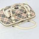 BURBERRY Nova Check Hand Bag Canvas Beige Auth yk19515-6