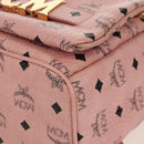 MCM Vicetos Logogram Backpack PVC Leather Pink Gold Auth yk19517A-14