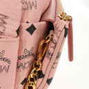 MCM Vicetos Logogram Backpack PVC Leather Pink Gold Auth yk19517A-17