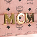MCM Vicetos Logogram Backpack PVC Leather Pink Gold Auth yk19517A-19