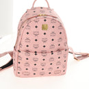 MCM Vicetos Logogram Backpack PVC Leather Pink Gold Auth yk19517A-23